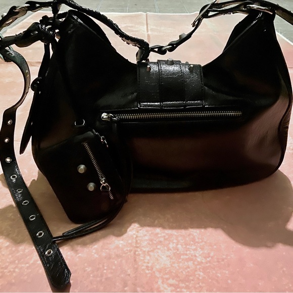 Studded Leather Hobo Shoulder Bag - Picture 2 of 13